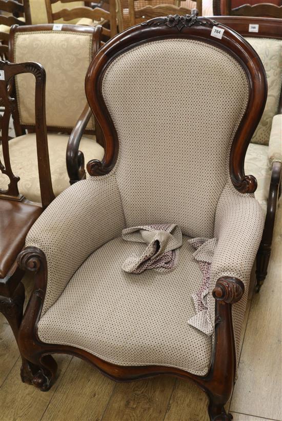 A Victorian mahogany armchair